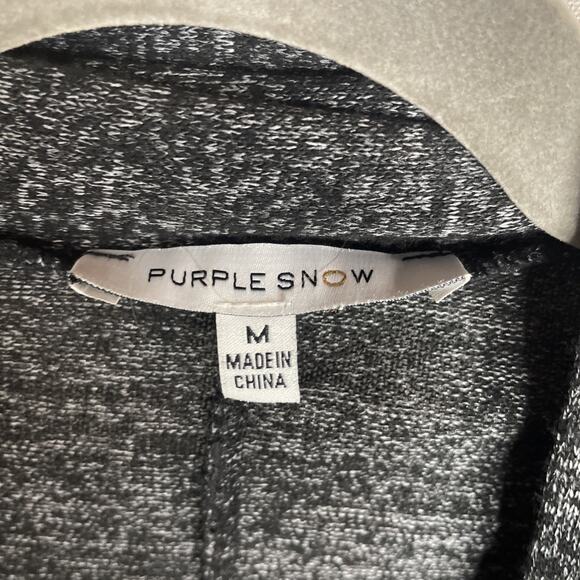 Purple Snow - Women’s Heather Black Open Cardigan Size Medium - Picture 2 of 5